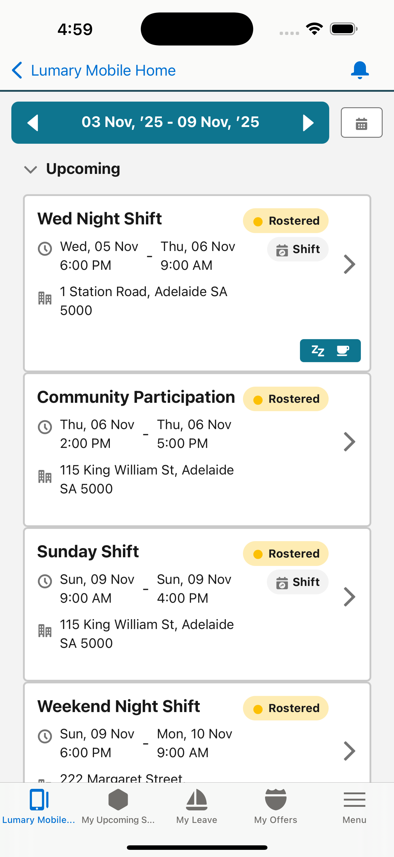 My Upcoming Sessions