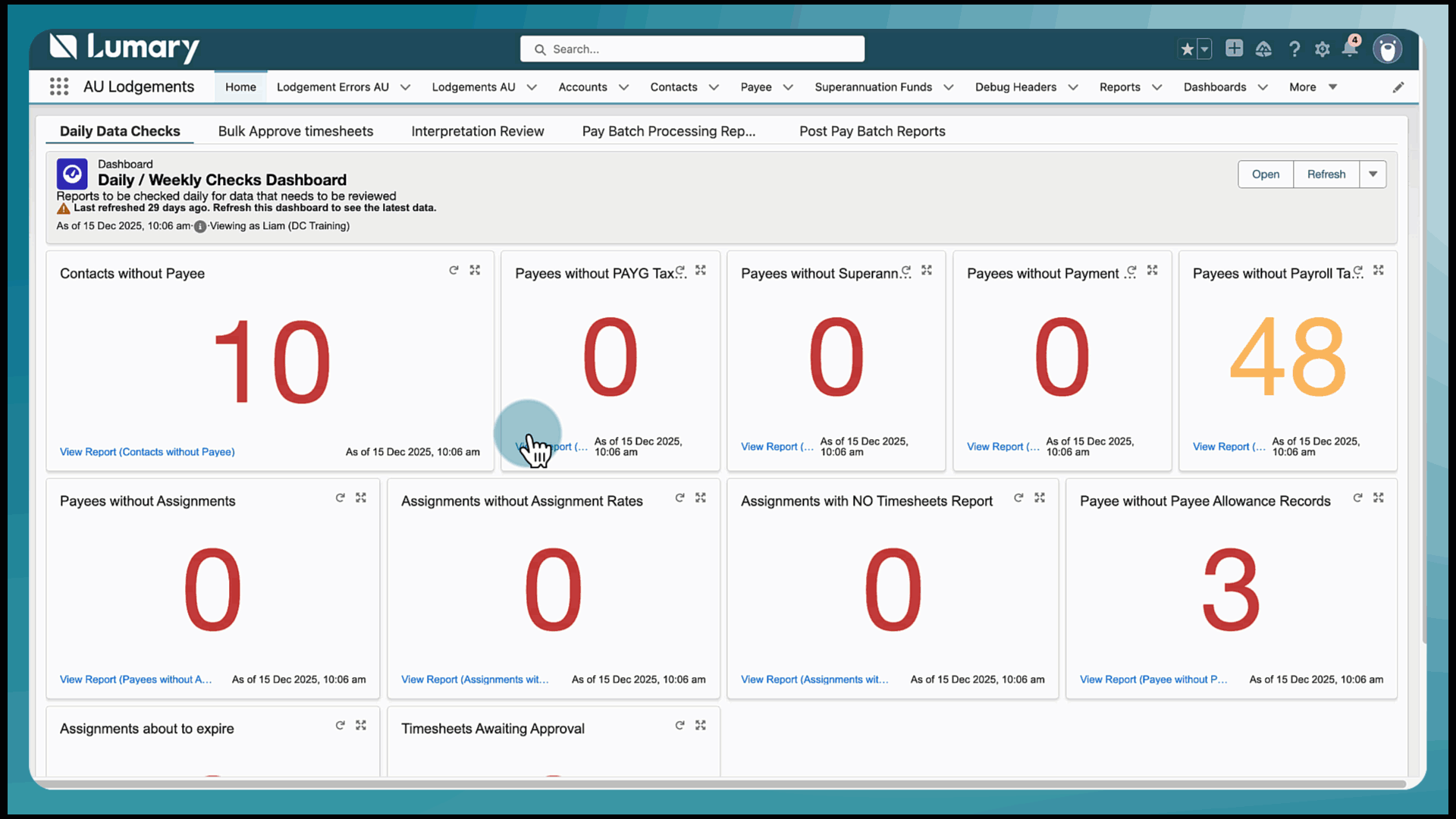 Create an authorised contact for lodgements