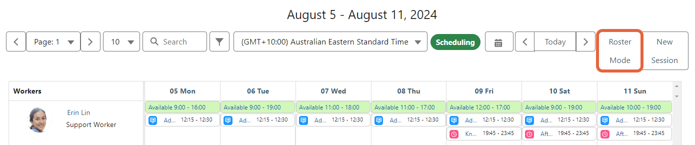 Roster mode button location