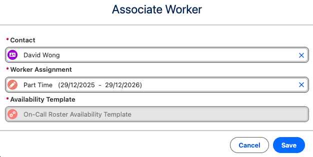 Associate Worker form