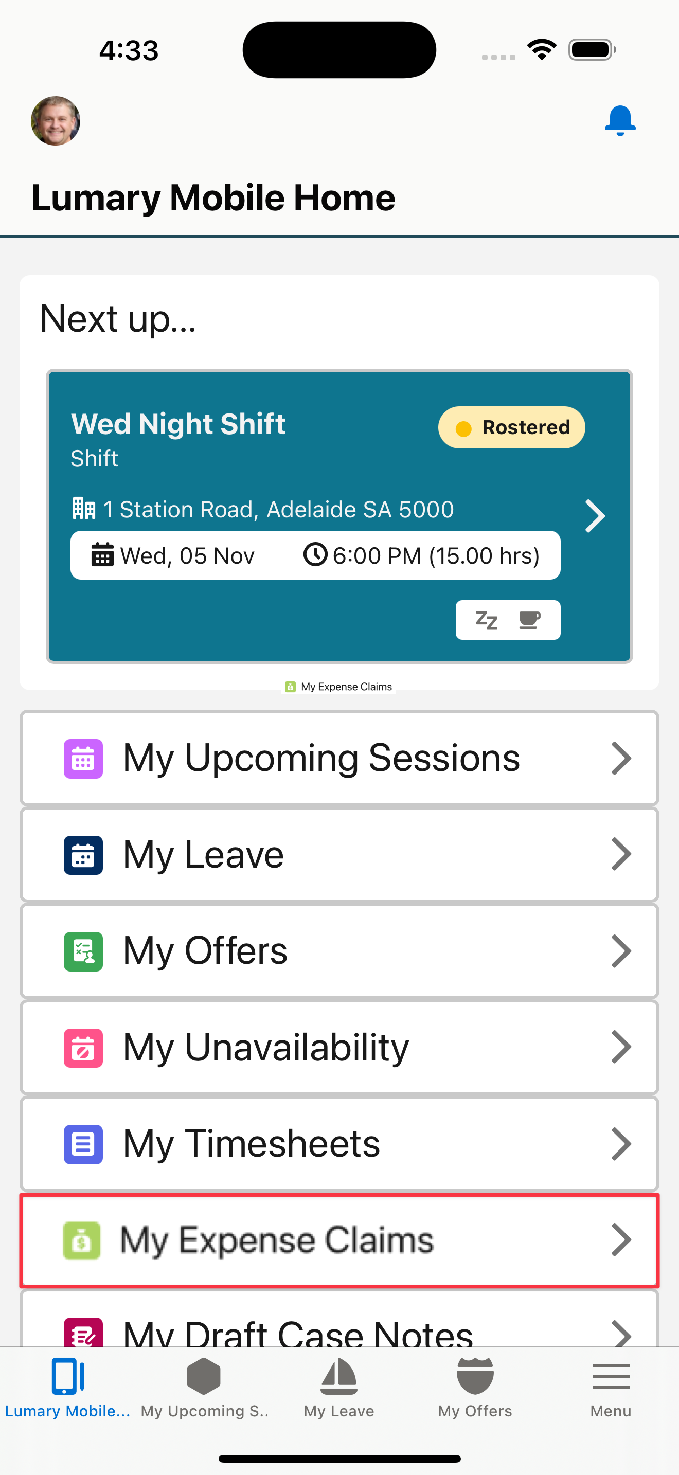Claim Expenses (mobile)